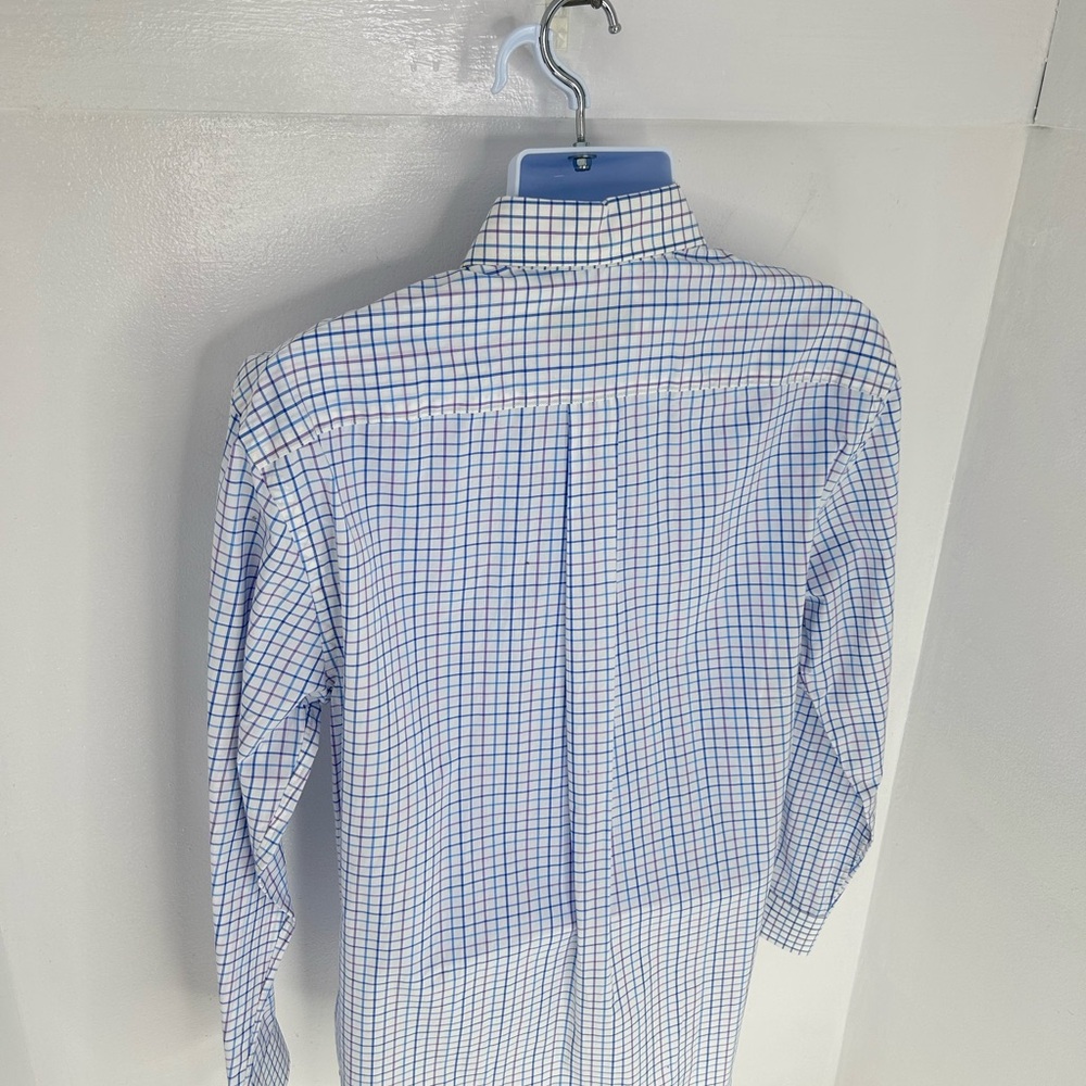 Vineyard Vines Cooper Shirt Size Medium 100% Cotton Blue Check Office Career - Picture 8 of 12